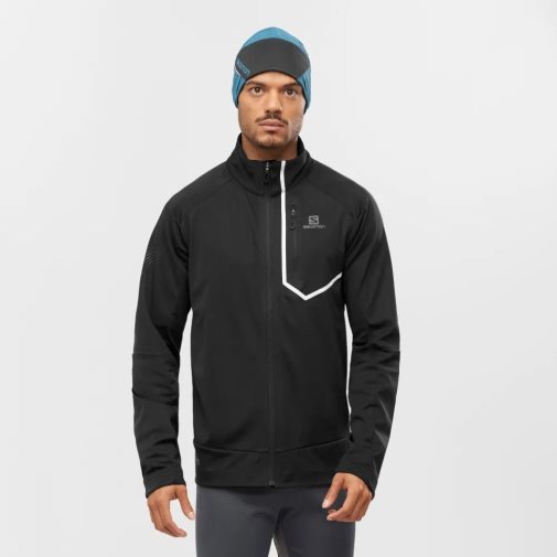 Pánské Bundy Salomon Gore Tex Infinium Windstopper Pro Černé | CZ 48GLWQY